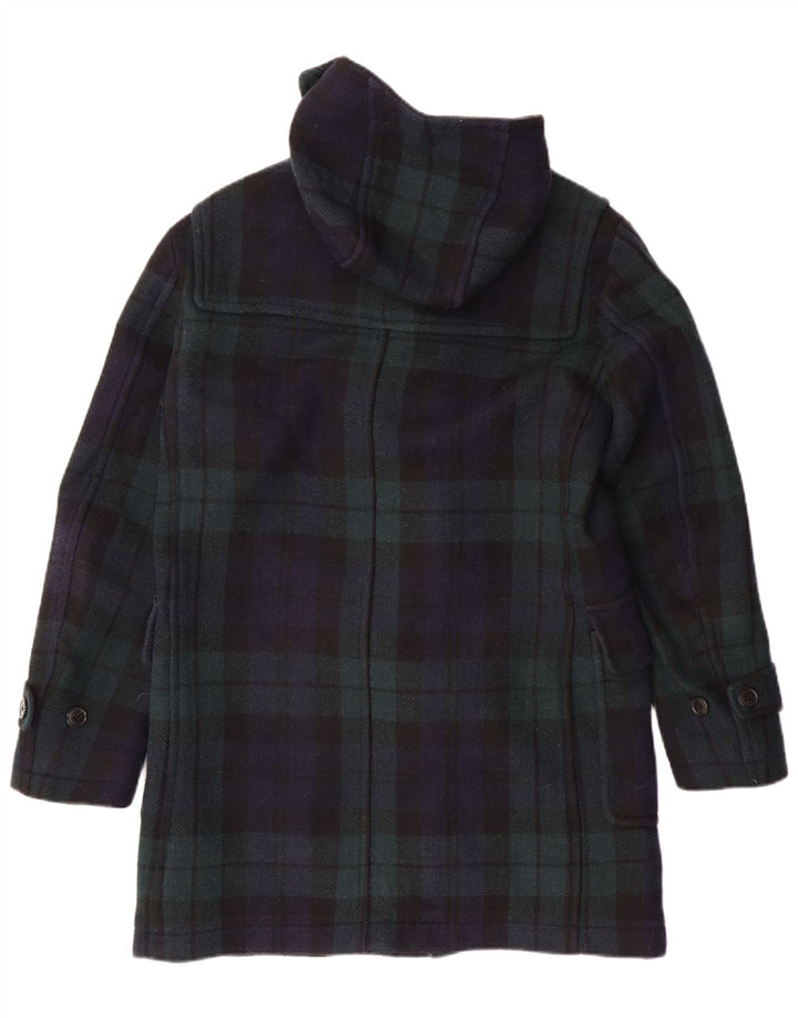 Casaco Duffle Masculino Uniqlo com Capuz Reino Unido 36 Pequeno Xadrez Azul Marinho