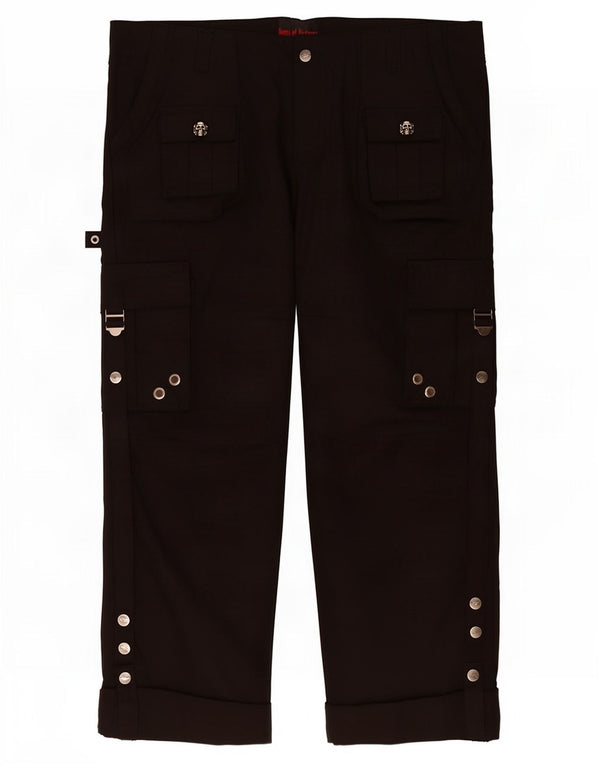Calça cargo feminina reta Queen Of Darkness W38 L29 algodão preto