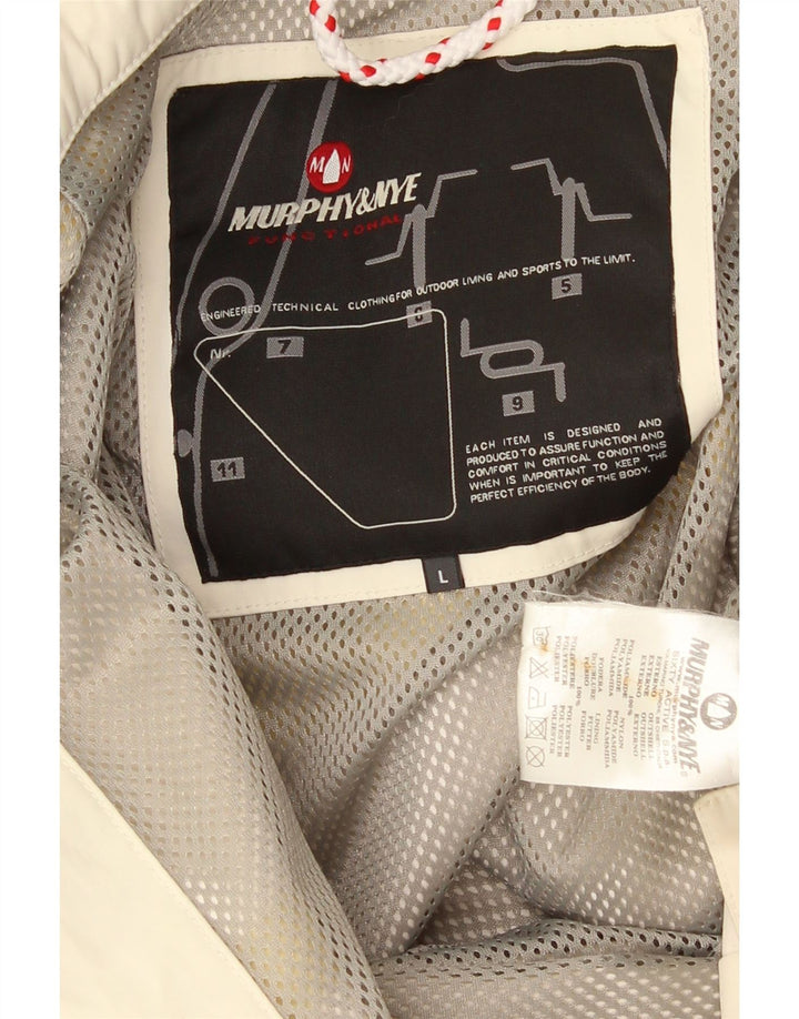 Jaqueta de chuva masculina Murphy & Nye UK 40 grande poliamida branca