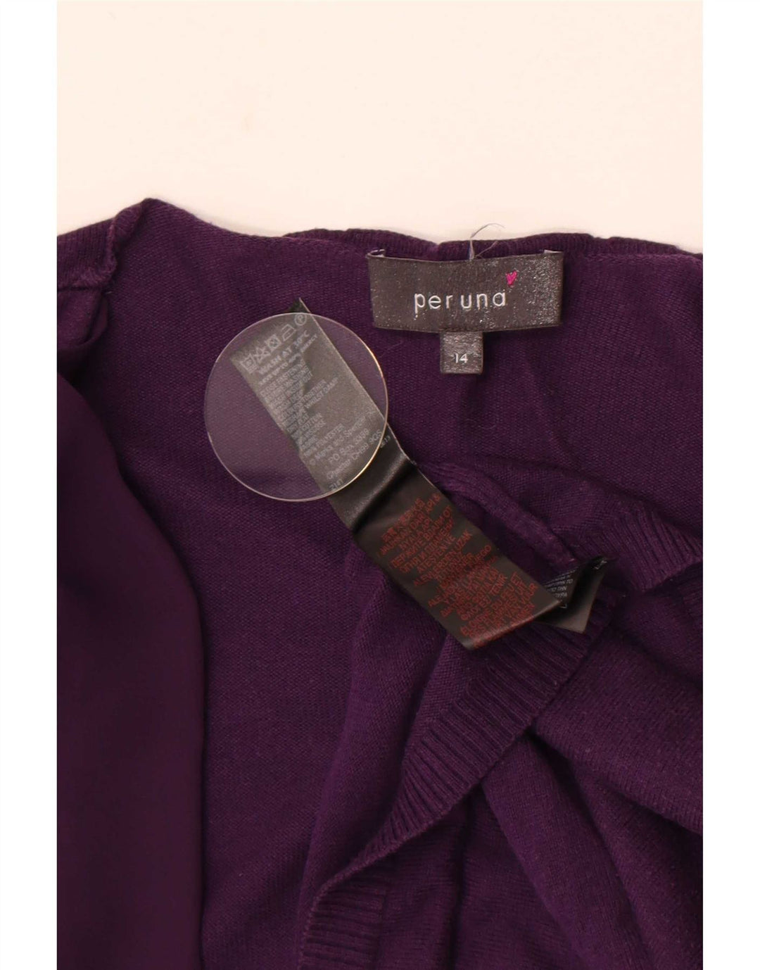 Suéter cardigã aberto feminino Marks & Spencer Reino Unido 14 algodão roxo médio