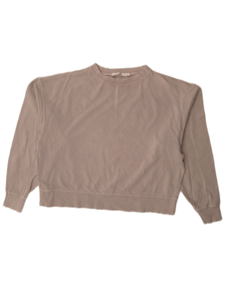 Zara Womens Oversized Sweatshirt Jumper Reino Unido 16 Grande Algodão Cinza