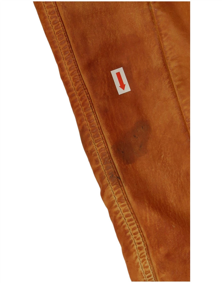 Jaqueta feminina de couro Gipsy para motociclista Reino Unido 14 couro marrom médio