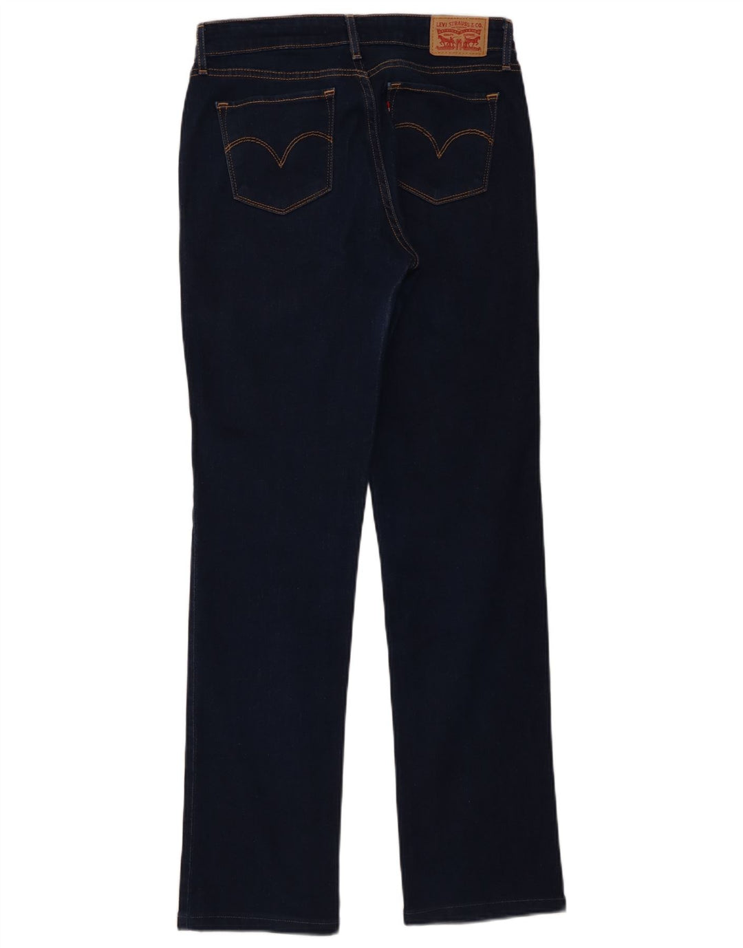 Calça jeans feminina Levi's 714 Straight W28 L30 azul marinho algodão