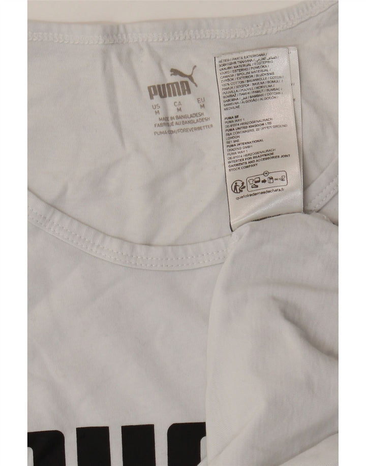 Puma Womens Graphic Vest Top UK 14 Médio Algodão Branco