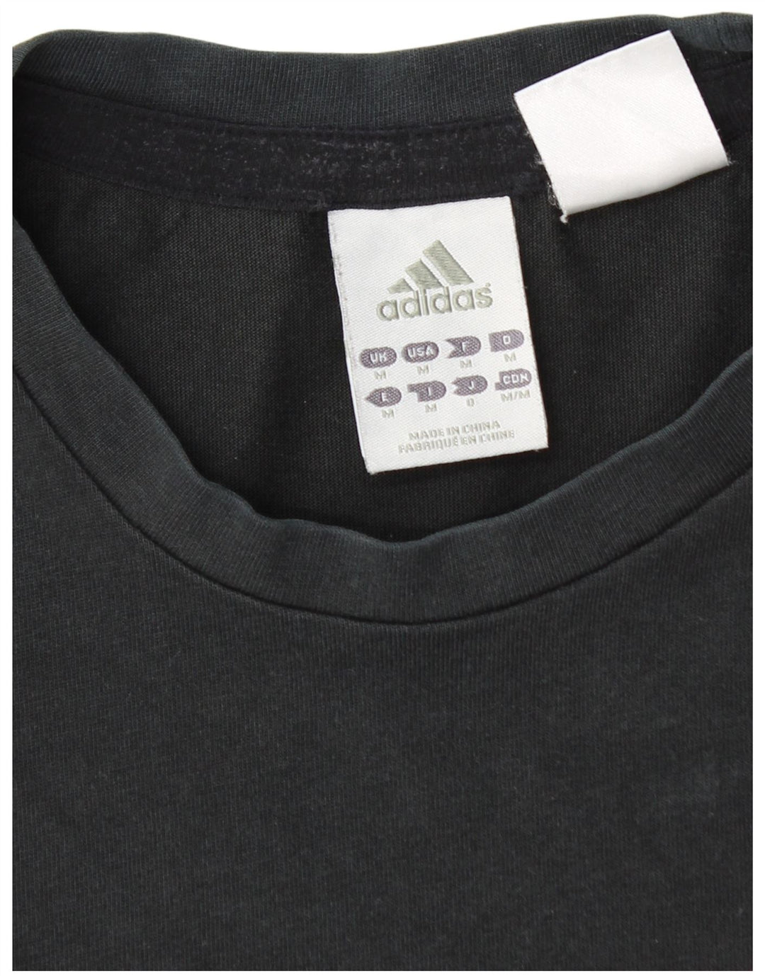 ADIDAS Womens Graphic T-Shirt Top UK 14 Médio Algodão Preto