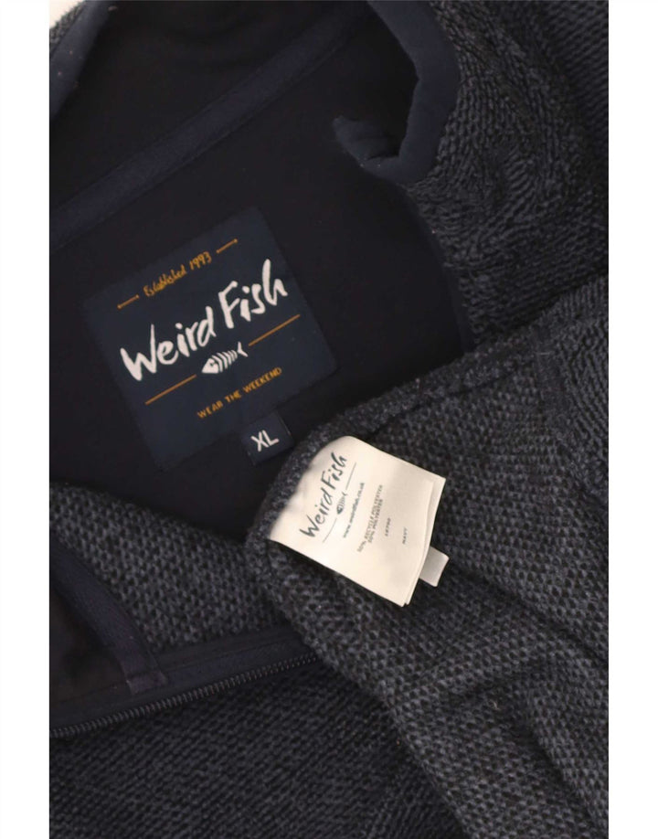 Weird Fish Masculino Zip Neck Moletom Jumper XL Azul Marinho Poliéster