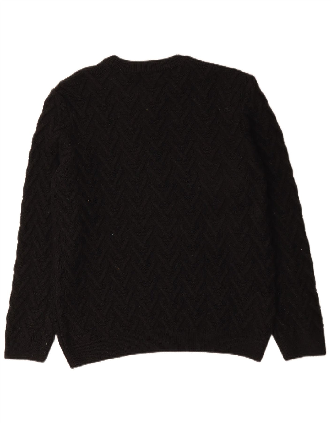 Zara Suéter masculino com gola redonda, grande acrílico preto