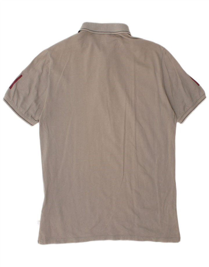 Camisa polo gráfica masculina CERRUTI 1881 grande algodão cinza