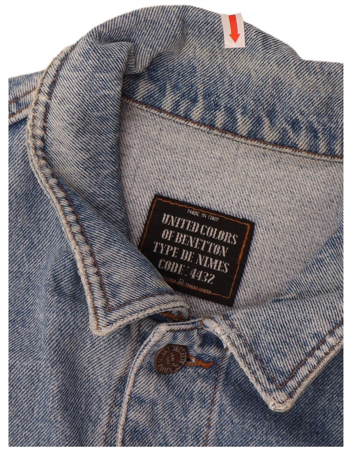 Jaqueta jeans masculina BENETTON IT 52 XL algodão azul
