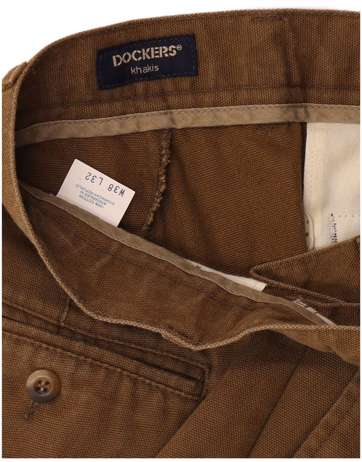 Calça Chino Masculina Dockers Cáqui Pegged W38 L32 Algodão Bege Clássico