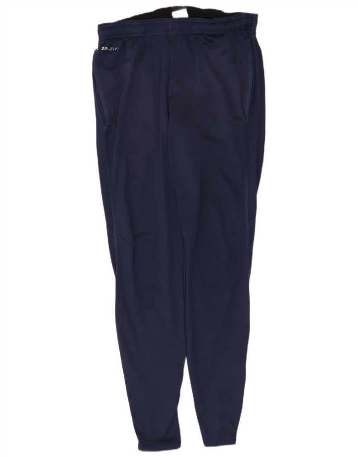 Calça de treino masculina Nike Dri Fit pequena azul marinho poliéster