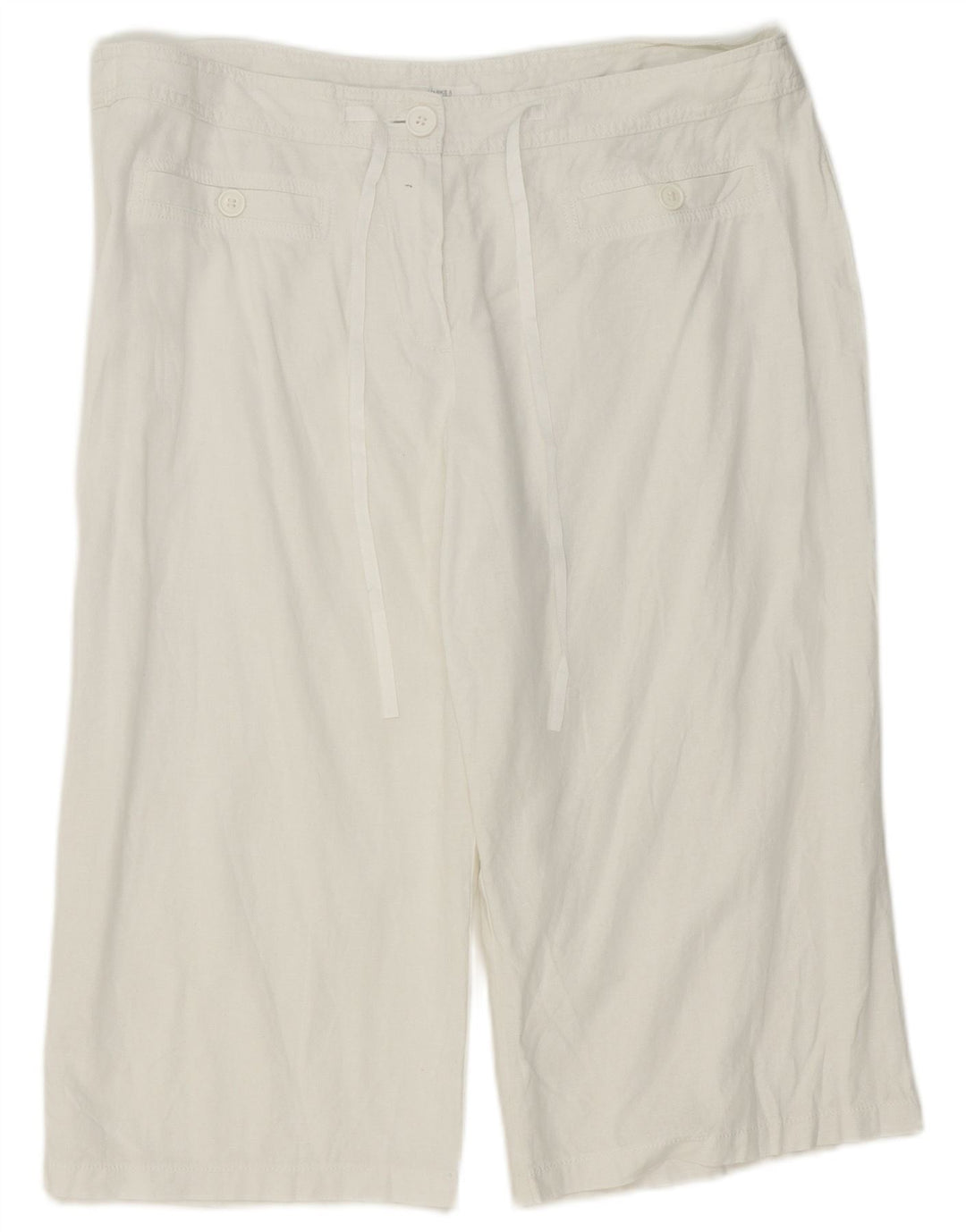 Bermuda feminina Marks & Spencer UK 18 XL W38 linho branco