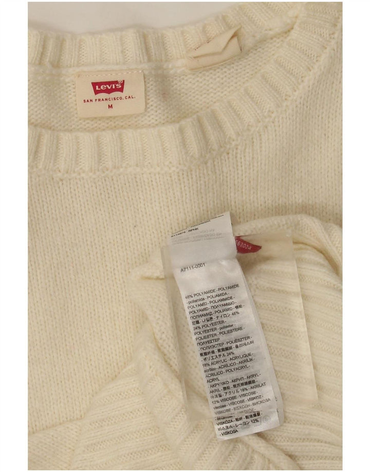 Suéter feminino Levi's com gola canoa UK 12 médio off white poliamida