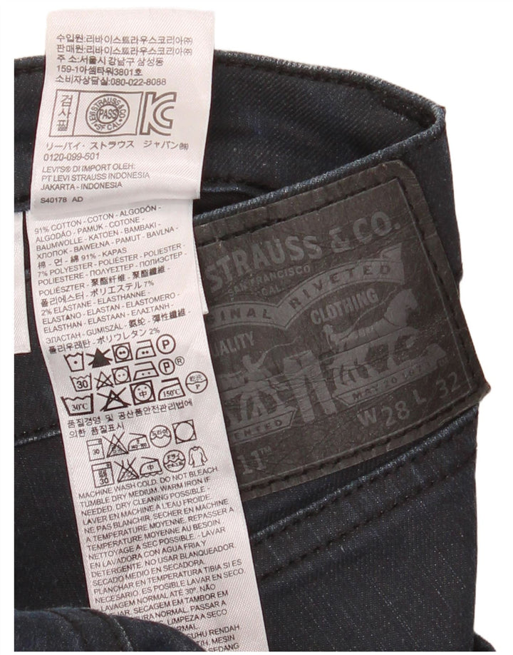 Levi's Masculino 511 Slim Jeans W28 L32 Azul Marinho Algodão