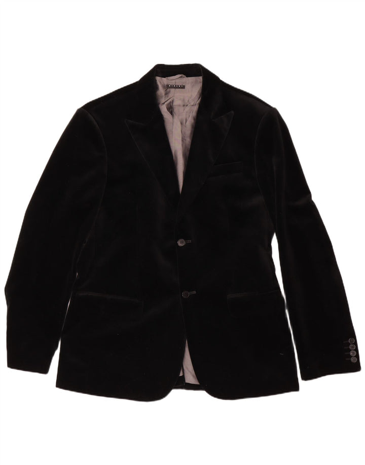 Jaqueta blazer masculina Sisley com 2 botões de veludo IT 52 XL algodão preto