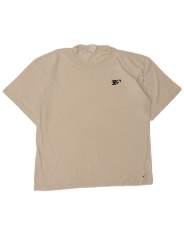 Reebok Mens Loose Fit T-Shirt Top Pequeno Branco