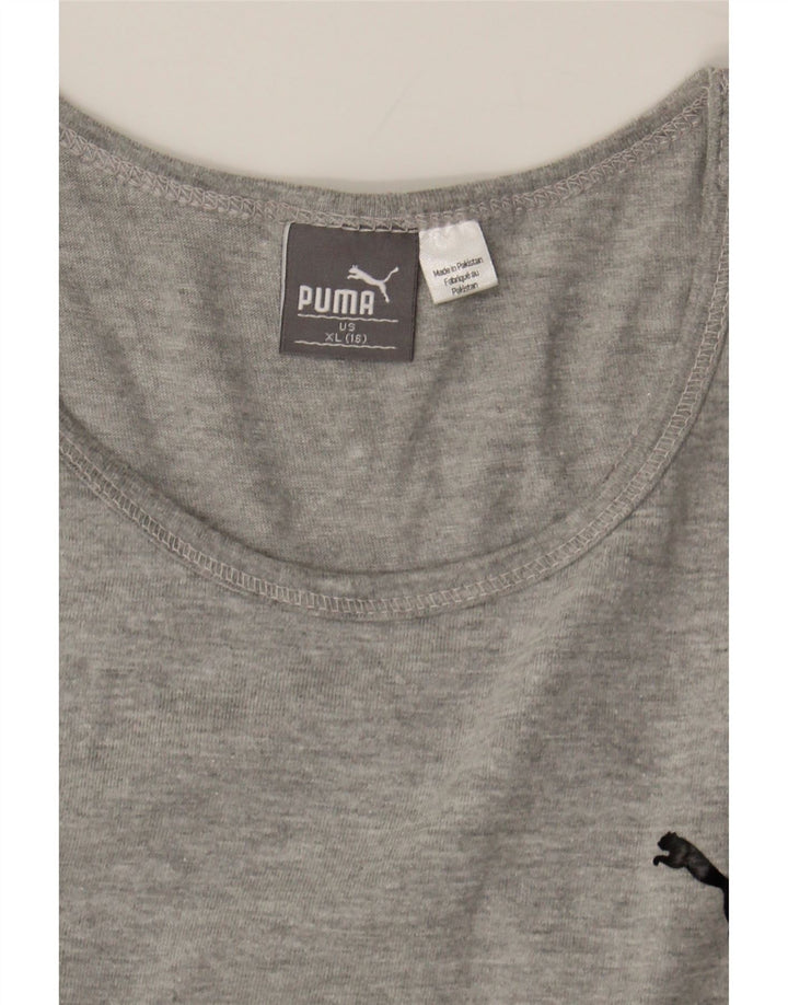 PUMA Girls Playsuit 15-16 Years XL  Grey Flecked Cotton Vintage Puma and Second-Hand Puma from Messina Hembry 
