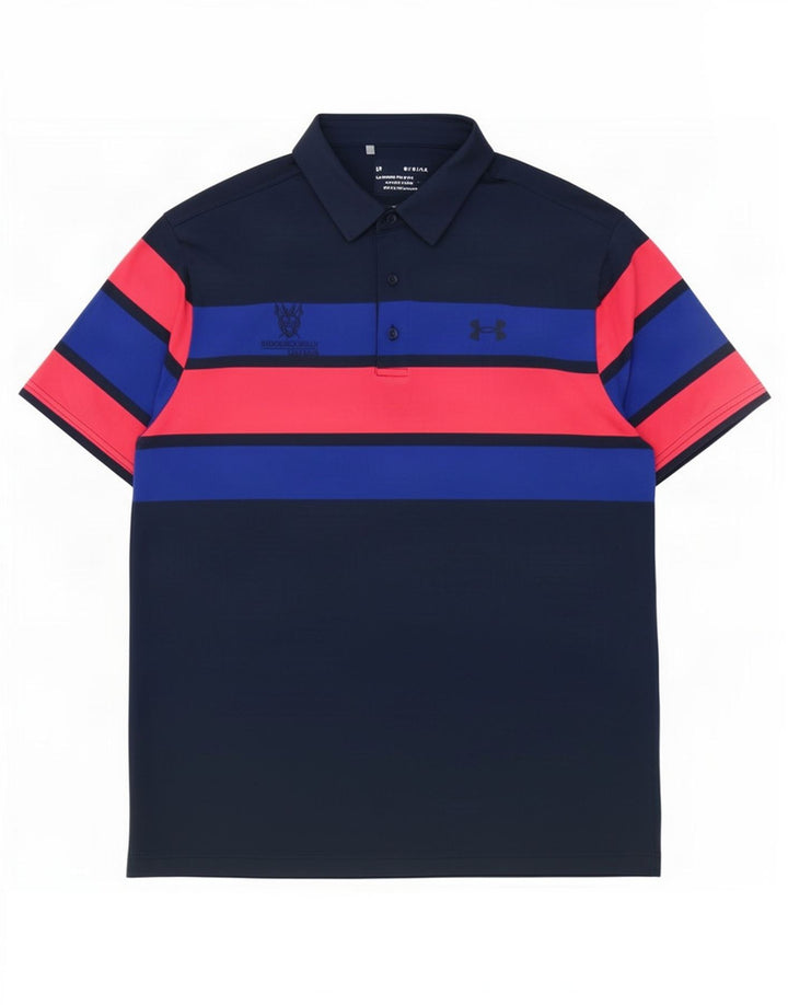Camisa polo masculina Under Armour grande bloco colorido azul marinho