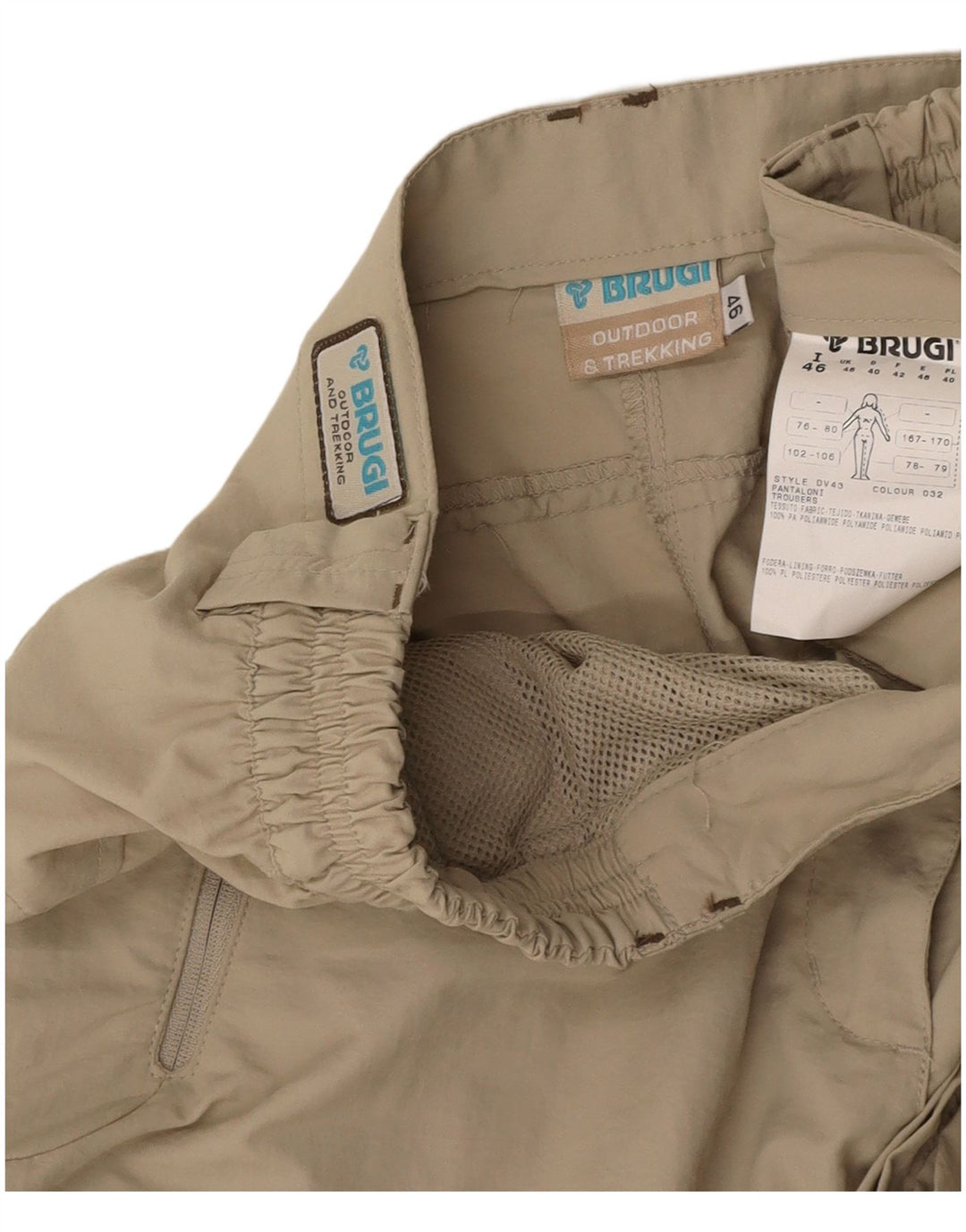 Shorts cargo feminino BRUGI IT 46 grande W34 bege poliamida