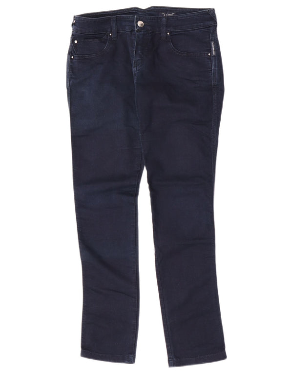 Calça feminina casual skinny Armani W27 L28 algodão azul marinho