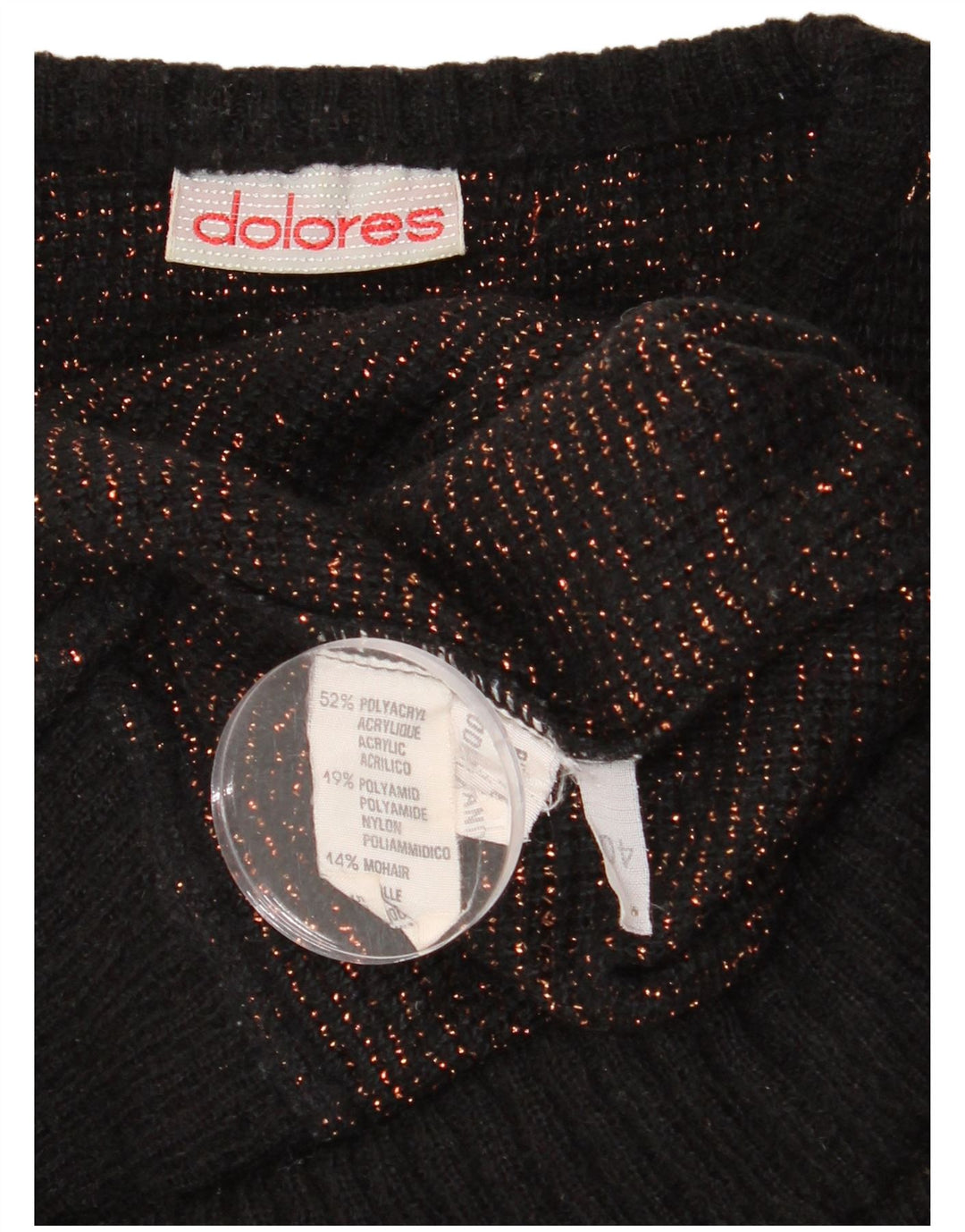 Suéter feminino Dolores com estampa abstrata e gola canoa UE 40 médio preto