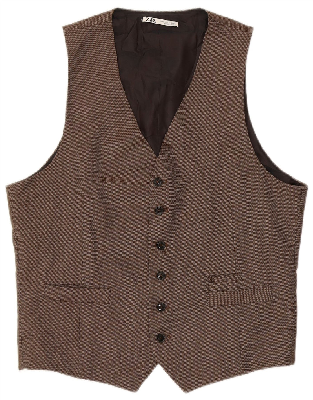 Colete masculino Zara grande poliéster cinza