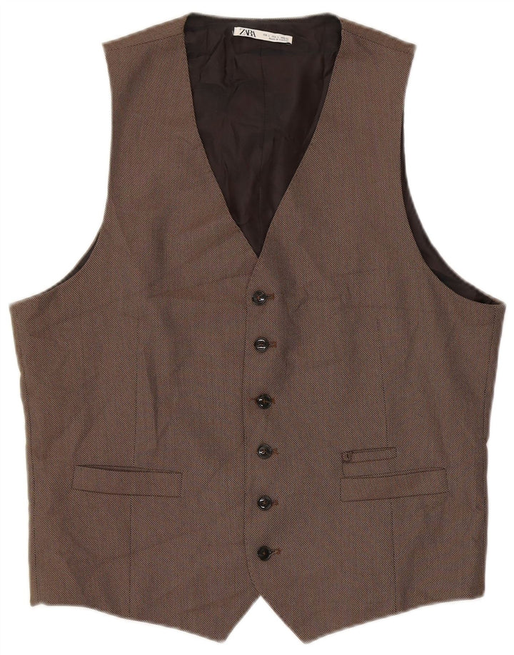 Colete masculino Zara grande poliéster cinza