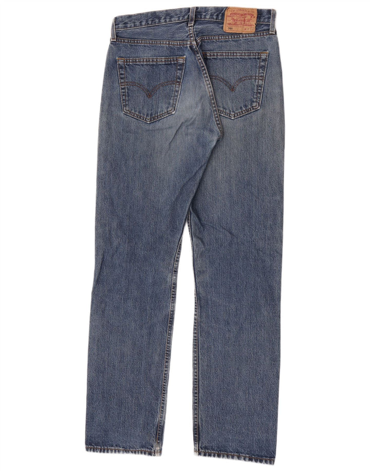 Calça Jeans Levis Feminina 501 Distressed Straight W31 L32 Azul Algodão