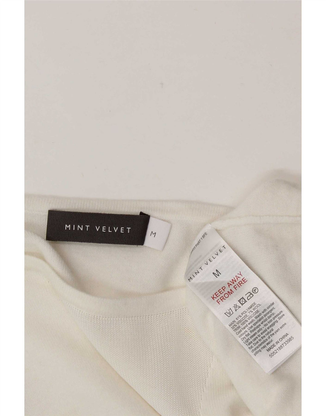 Blusa feminina MINT VELVET com ajuste solto UK 12 poliamida branca média