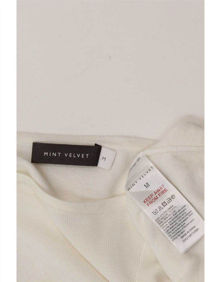 Blusa feminina MINT VELVET com ajuste solto UK 12 poliamida branca média