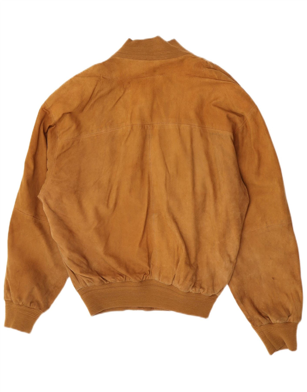 Jaqueta bomber masculina vintage de camurça IT 48 couro marrom médio