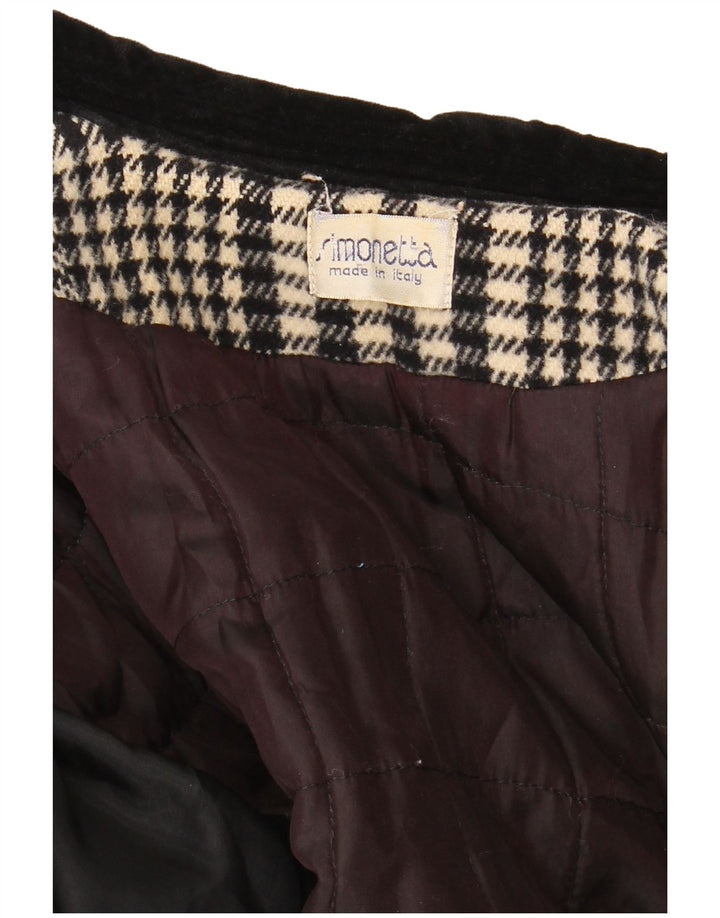 Sobretudo feminino Simonetta UK 14 grande preto houndstooth