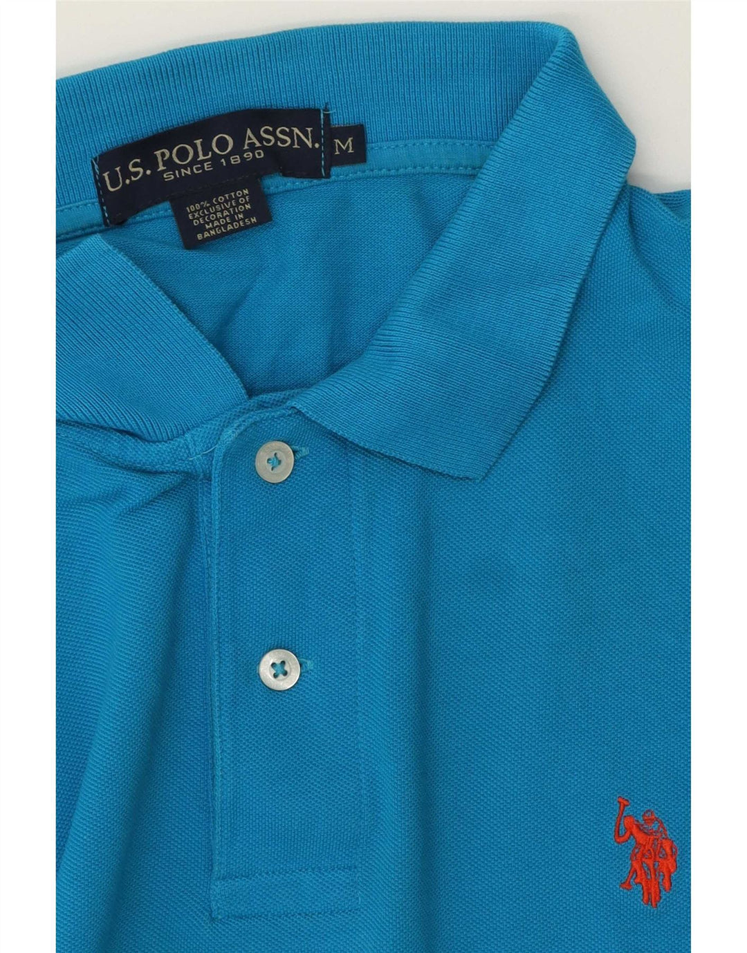 US Polo Assn. Camisa Polo Masculina Algodão Azul Médio