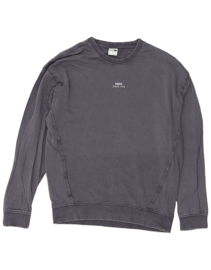 PUMA Mens Moletom Jumper Médio Algodão Cinza