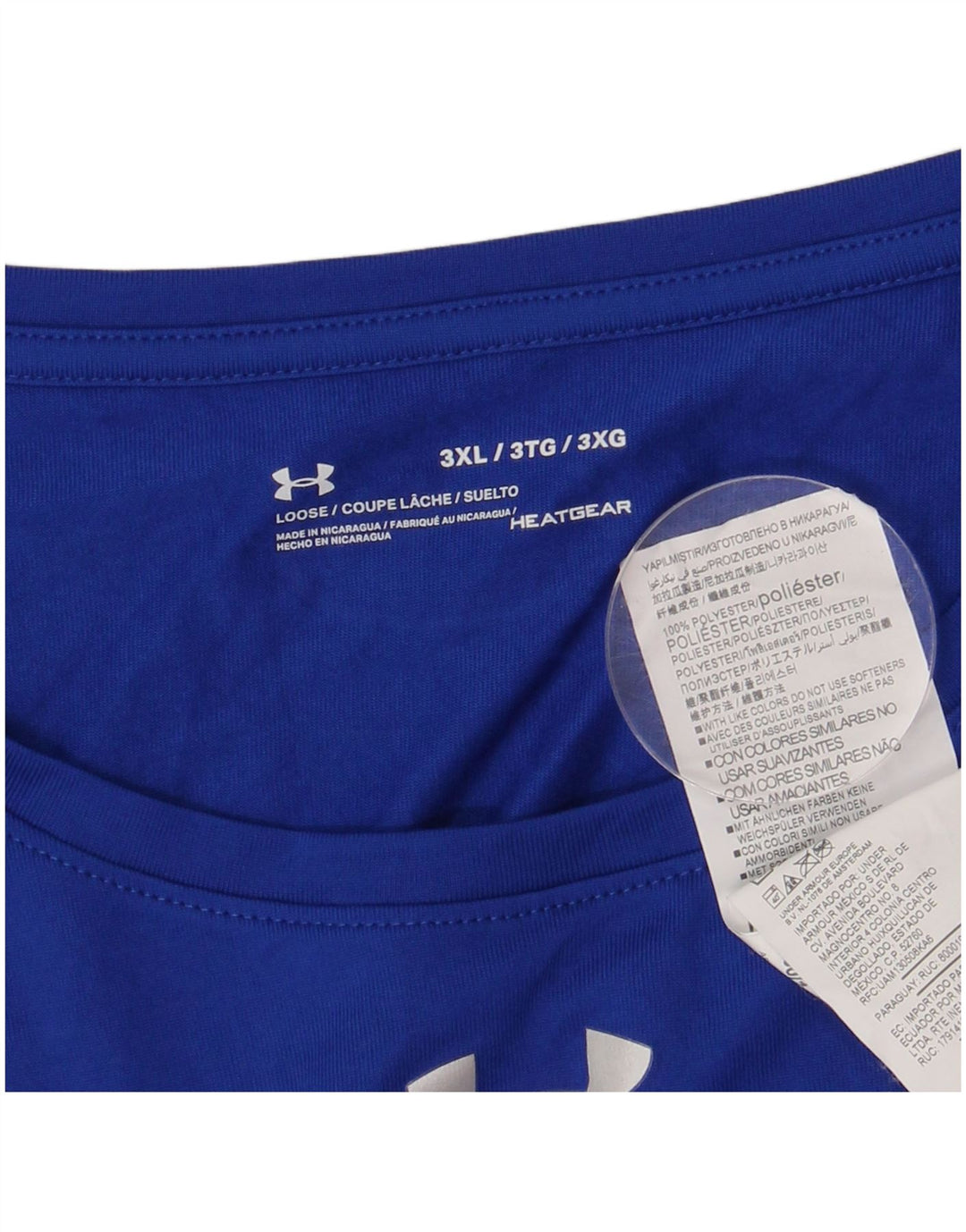 Under Armour Mens Heat Gear Top Manga Longa 3XL Poliéster Azul