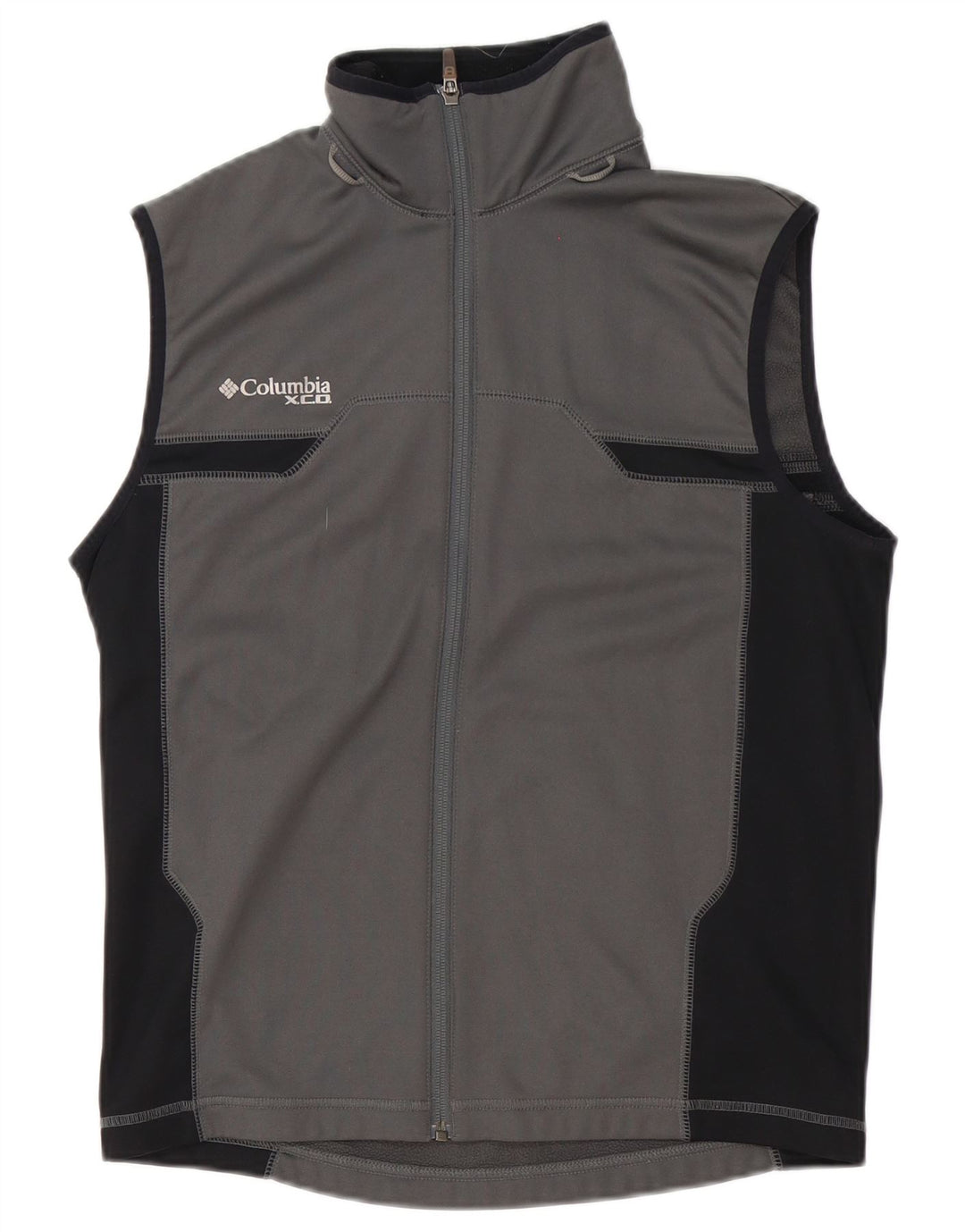 Jaqueta masculina Columbia sem mangas com top cinza médio bloco colorido