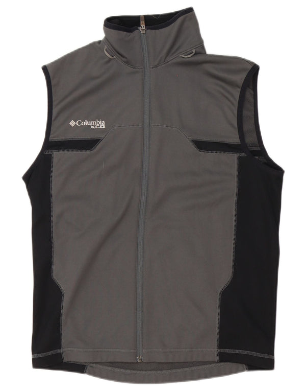 Jaqueta masculina Columbia sem mangas com top cinza médio bloco colorido
