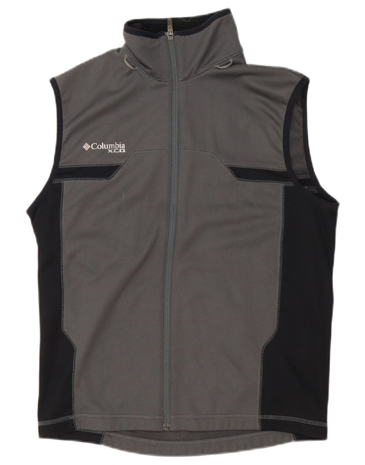 Jaqueta masculina Columbia sem mangas com top cinza médio bloco colorido