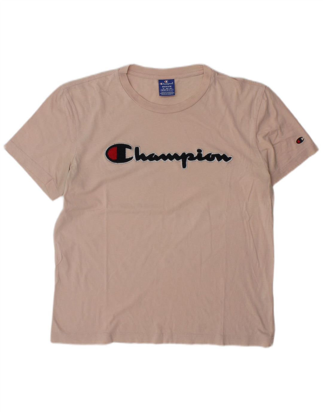 Camiseta masculina gráfica Champion algodão rosa médio
