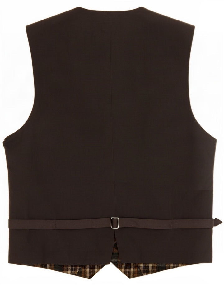 Colete masculino vintage IT 48 lã virgem xadrez verde médio