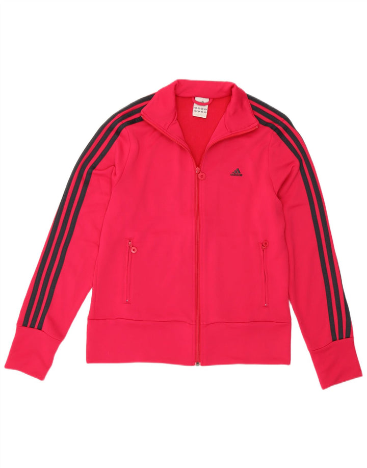 Adidas Womens Tracksuit Top Jacket UK 16 Grande Rosa Poliéster
