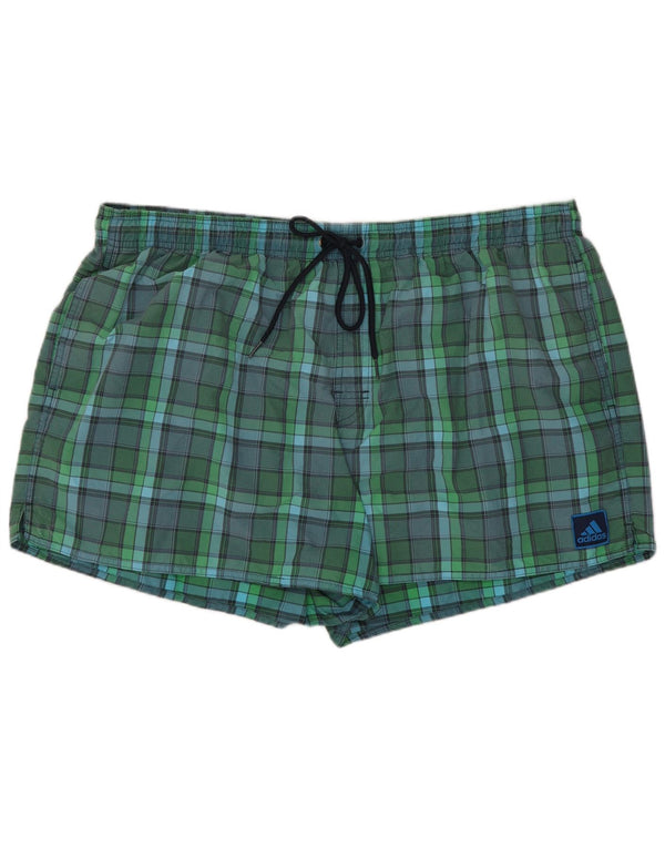Shorts de natação masculino Adidas 2XL verde xadrez nylon