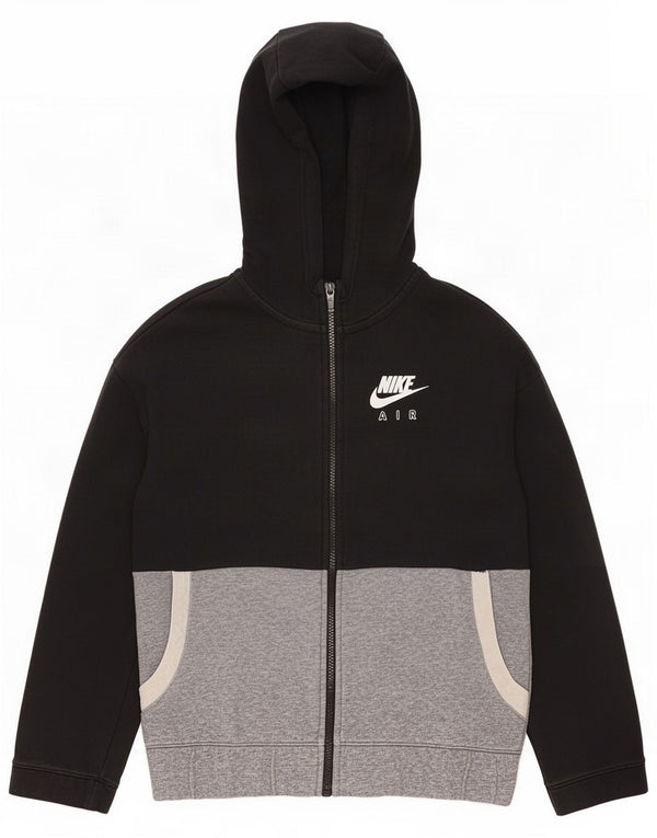 Suéter com capuz gráfico com zíper Nike para meninas 12-13 anos grande bloco colorido preto