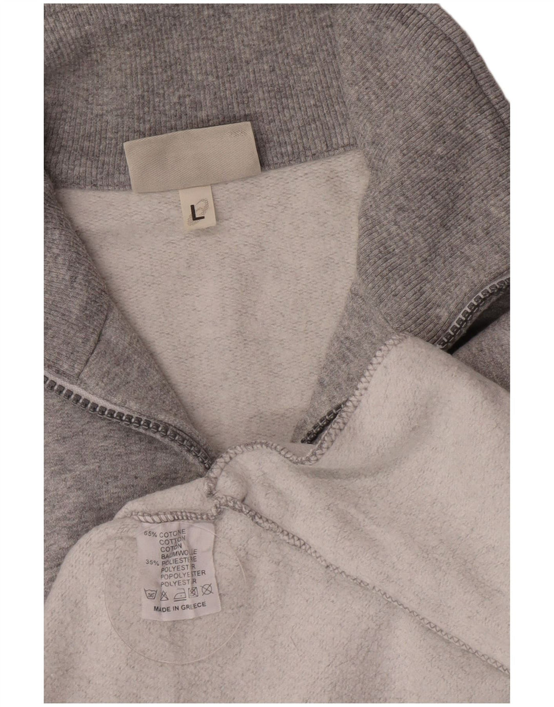 Asics Mens Zip Neck Moletom Jumper Grande Algodão Cinza