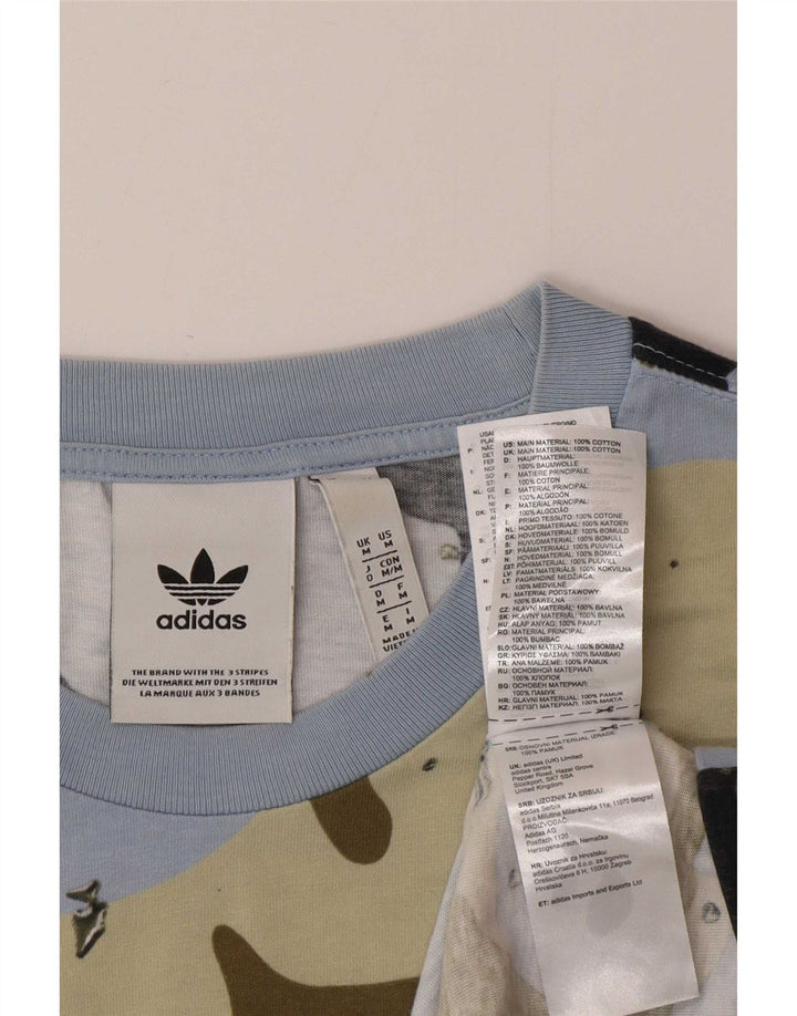 Camiseta masculina Adidas Top médio algodão camuflado multicolorido