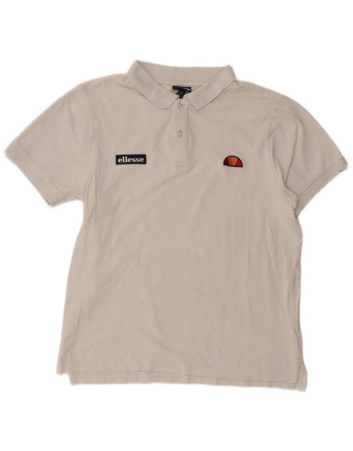 Polo Ellesse Boys 15-16 Anos Grande Algodão Branco