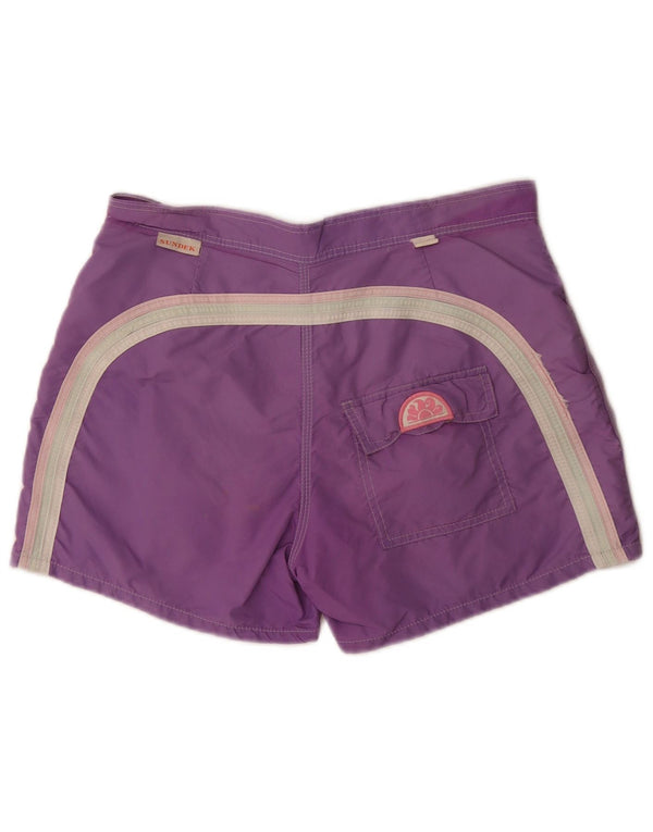 Sundek Mens Natação Shorts Médio Roxo Colourblock Nylon