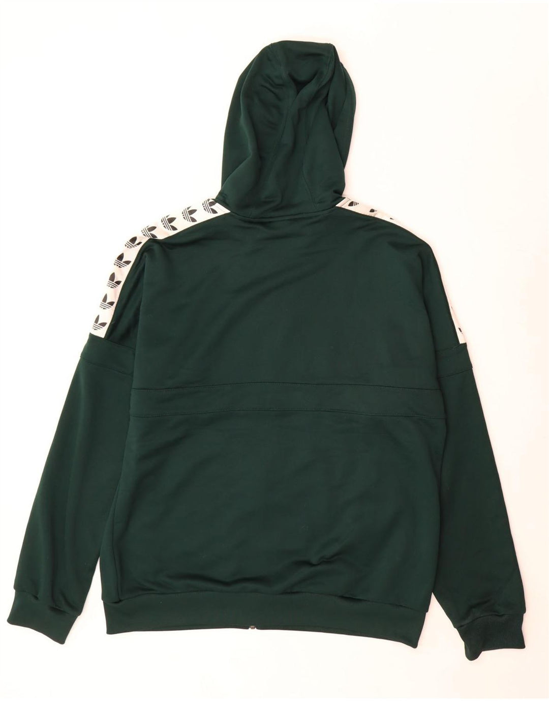Suéter masculino Adidas com capuz e zíper gráfico grande verde colorido em poliéster
