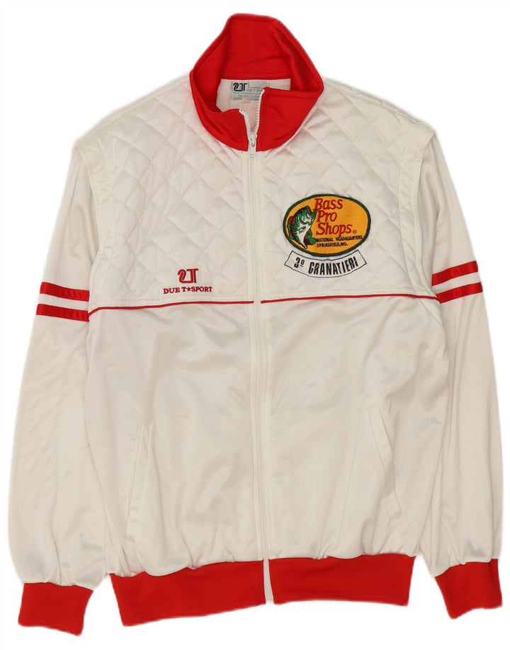 Jaqueta superior de agasalho gráfico masculino vintage IT 48 bloco de cor branco médio