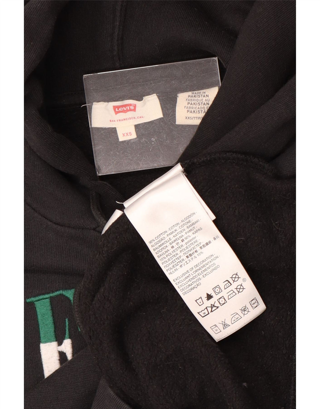 Moletom com capuz masculino Levi's Regular Fit 2XS algodão preto
